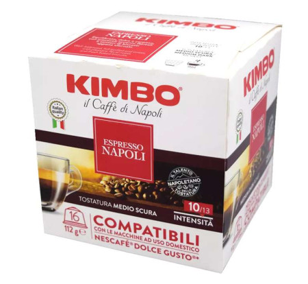 KIMBO ESPRESSO NAPOLI 16pz.  CAPSULES  7g.  ΣΥΜΒΑΤΕΣ ΜΕ ΜΗΧΑΝΕΣ DOLCE GUSTO