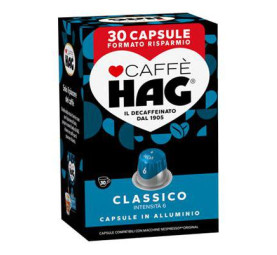 HAG CAFFE DECAFFEINATO  CAPSULE IN ALLUMINIO 30pz. ΣΥΜΒΑΤΕΣ  ΜΕ ΜΗΧΑΝΕΣ  NESPRESSO
