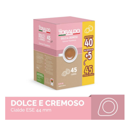 TORALDO  CAFFE ESPRESSO DOLCE & CREMOSO 45 CIALDE | PODS ESE ΧΑΡΤΙΝΕΣ ΤΑΜΠΛΕΤΕΣ