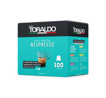 TORALDO ΚΑΨΟΥΛΕΣ CAFFE   GOURMET  ΣΥΜΒΑΤΕΣ ΜΕ ΜΗΧΑΝΕΣ   NESPRESSO   100 τεμ.