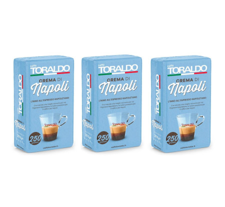 TORALDO Espresso Macinato | Grema di Napoli 250gr.  Χ  3  τεμ.